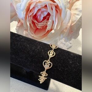 💎 Yellow gold tone heart bracelet ❤️